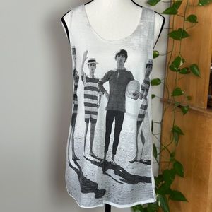 The Beatles at the beach sleeveless oversized loneliness tank top